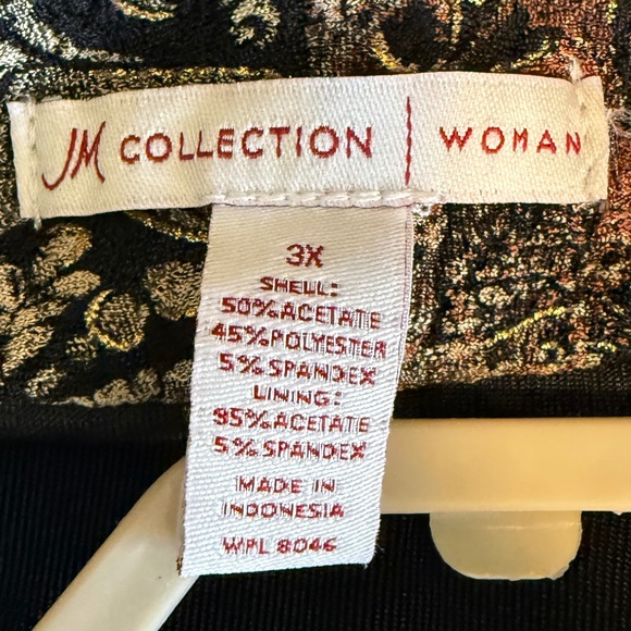 JM Collection Woman 3X Paisley Print Open Front Jacket & Tank Set - Picture 2 of 6